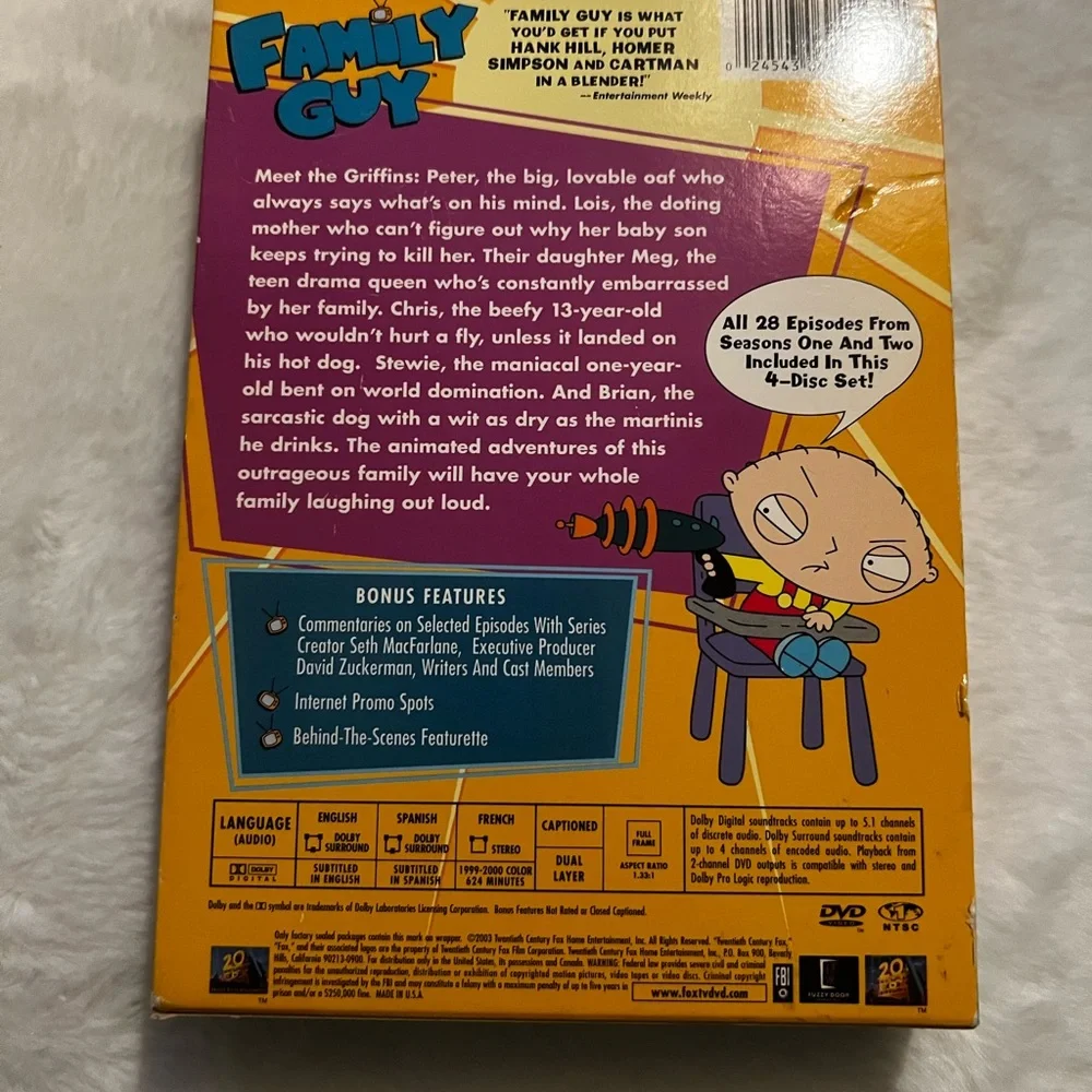 (FAMILY GUY) DVD SEASON 1$2